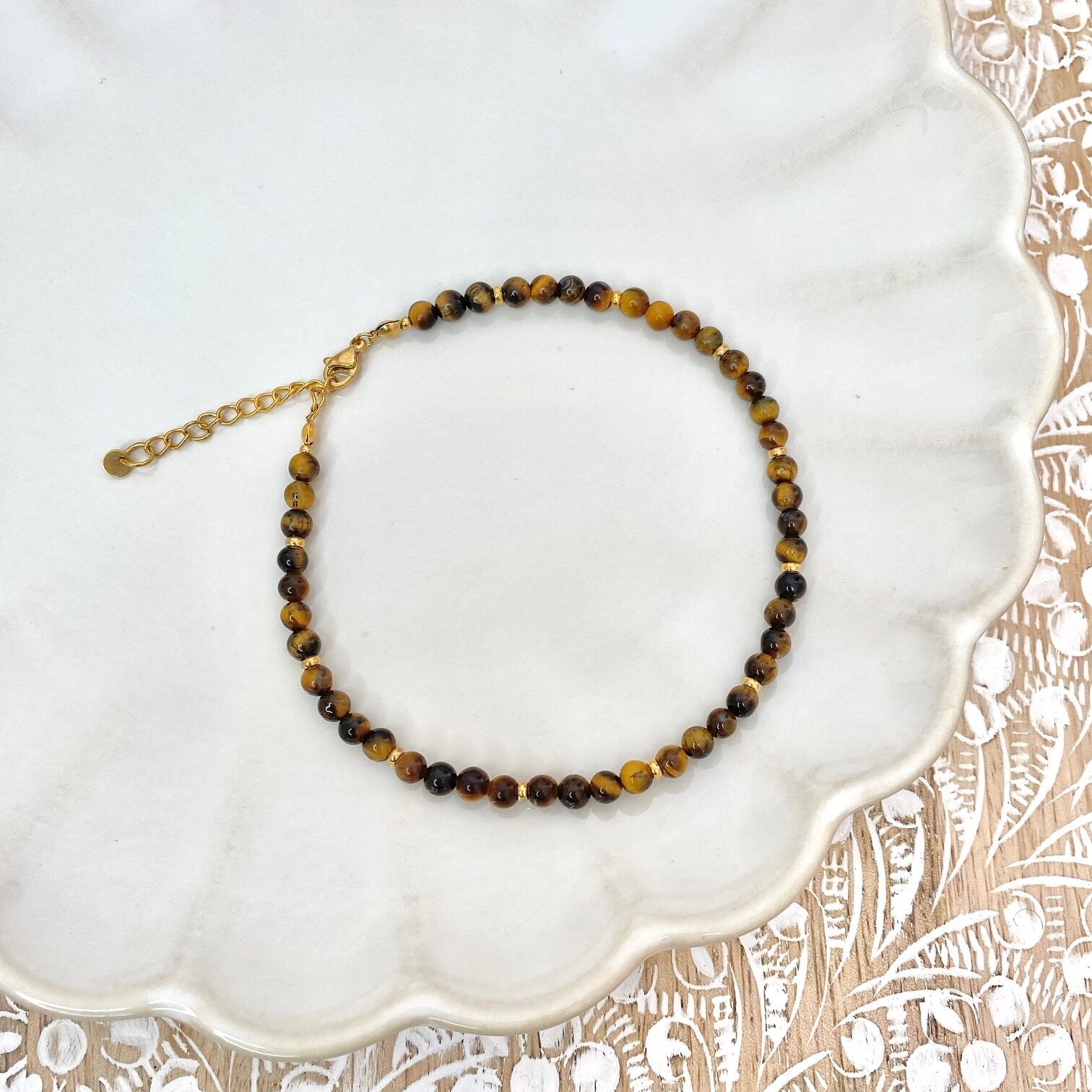 Bracelet cheville œil de tigre